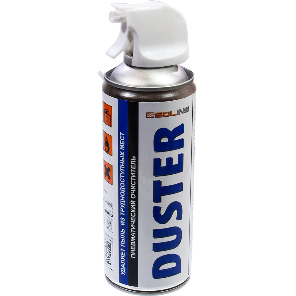 Сжиженный газ для продувки от пыли Solins Duster 400ml аэрозоль - купить с  доставкой по выгодным ценам в интернет-магазине OZON (309493877)