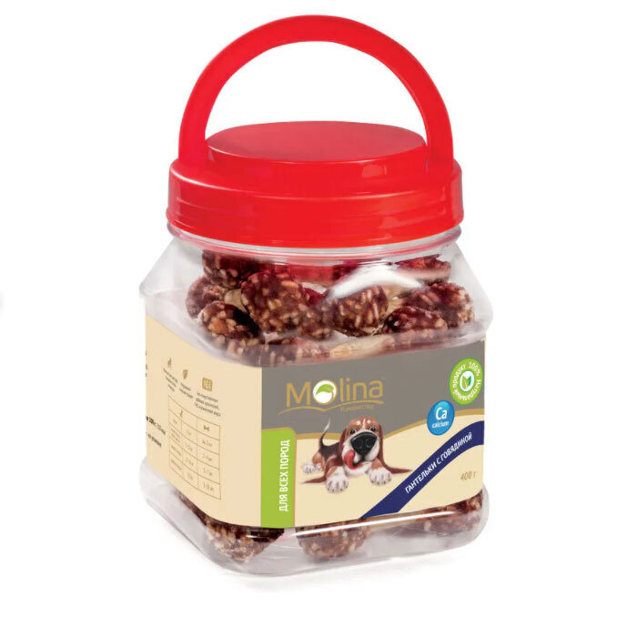 Лакомство Molina Гантельки с говядиной, для собак, 400г - купить с ...