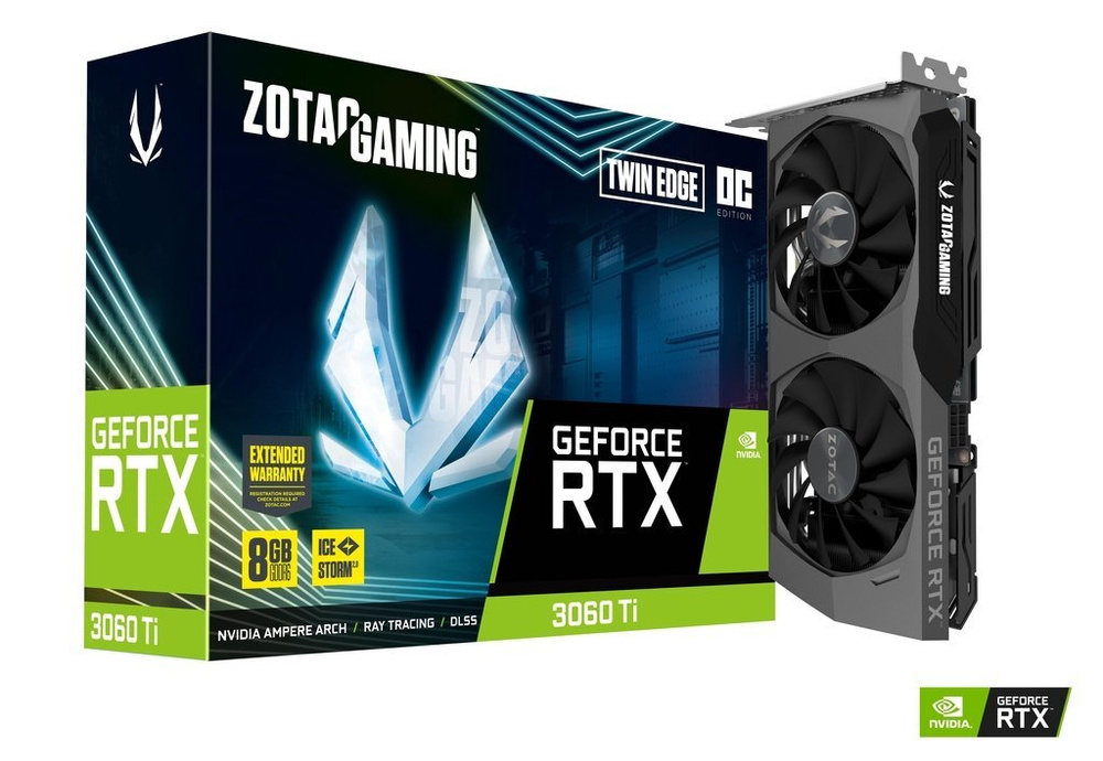 Видеокарта ZOTAC GeForce RTX 3060 Ti, 8 ГБ GDDR6 PCI Express 4.0