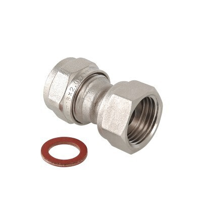 Соединитель обжимной с накидной гайкой 16х1/2" Valtec VTm.322.N.001604 ...