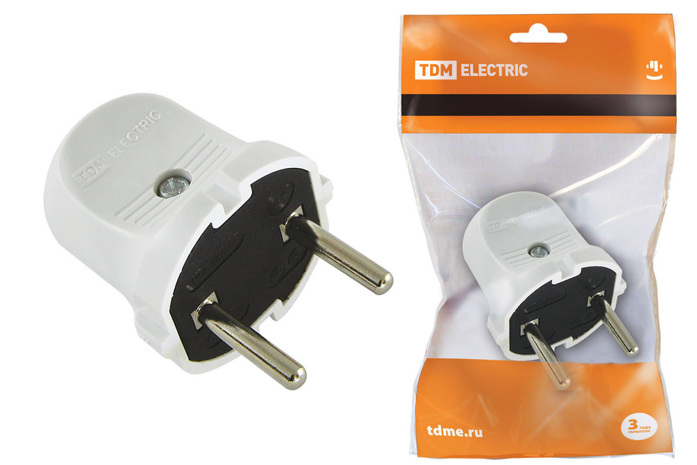 TDM Electric Вилка электрическая 6А - купить с доставкой по выгодным ...