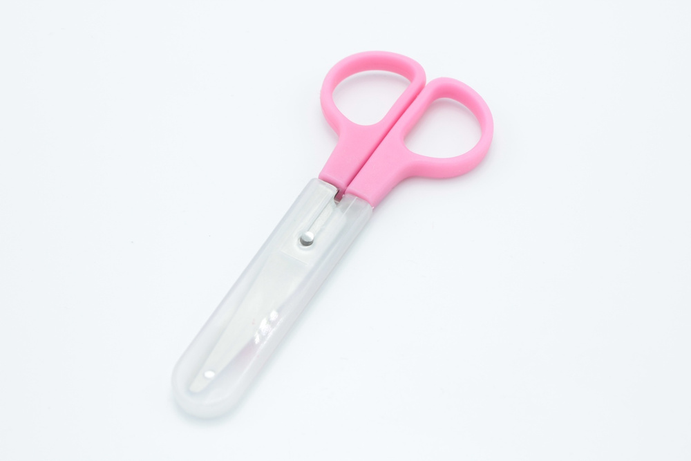 Ножницы канцелярские 140 мм. Ножницы детские в чехле. (розовый)  #1