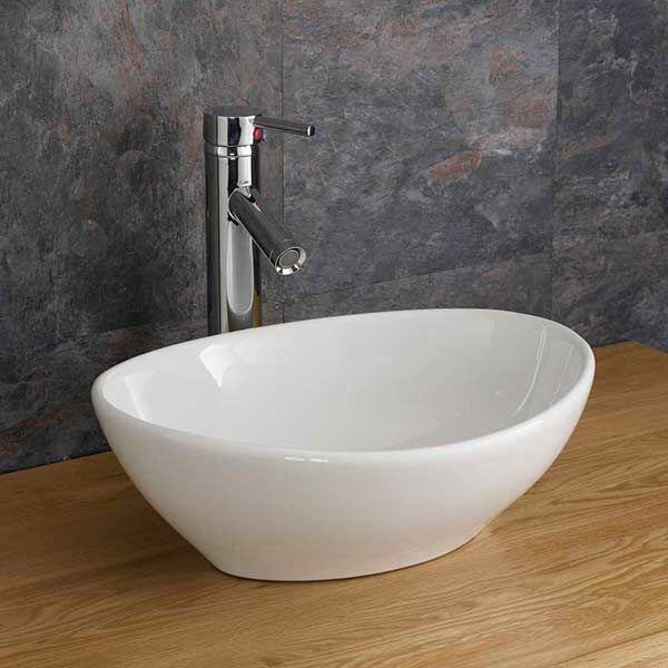 Раковина для ванной / Раковина накладная без перелива белая Melana 7138 керамика  #1