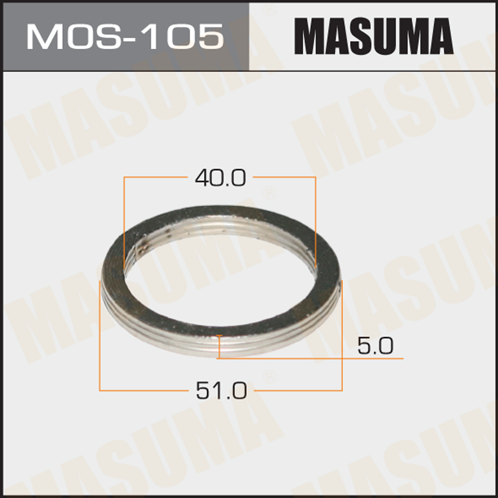 Кольцо глушителя 40 х 51 x 5 MASUMA - Masuma арт. MOS105 - купить по ...