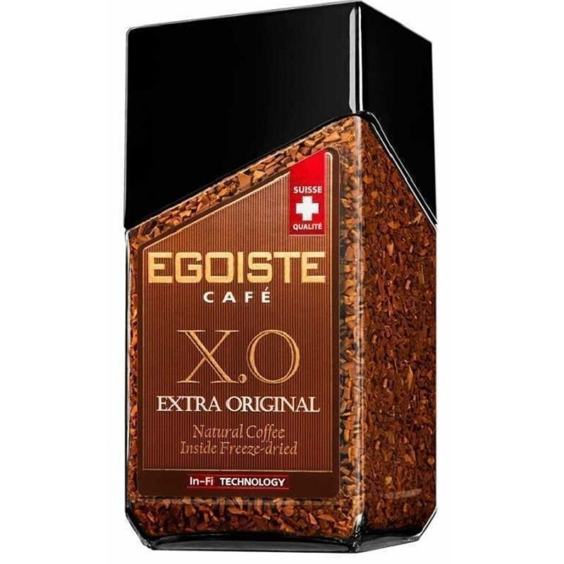 Кофе сублимированный EGOISTE X.O. молотый в растворимом стеклянная банка 100г.  #1
