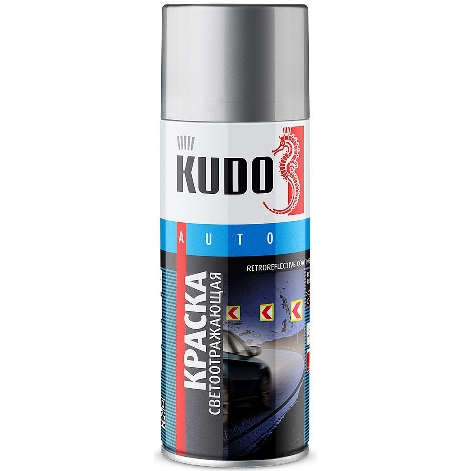 KUDO Аэрозольная краска Быстросохнущая, Гладкая, до 80°, Акриловая, 0.52 л, серый  #1