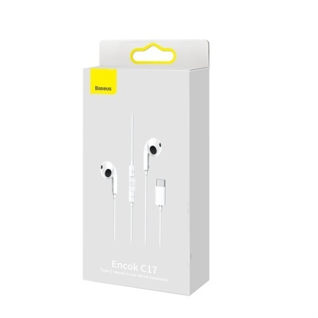 наушники проводные Baseus Encok C17 Type-C lateral in-ear Wired Earphone C17( NGCR010002)белые #1