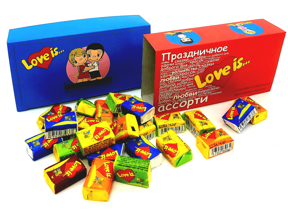 Жевательная резинка Love is MIX Пожелания, ассорти вкусов, блок / 25 шт ...