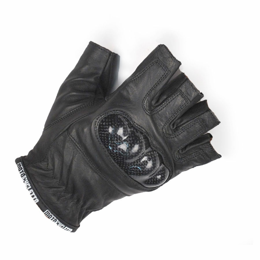 Мотоперчатки без пальцев MOTOCYCLETTO HALF-FINGER BLACK, кожа(S) #1