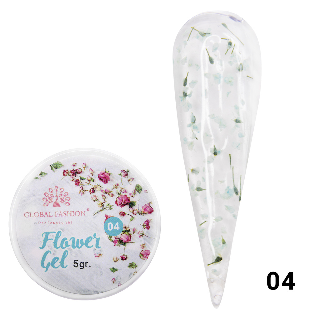 Global Fashion Гель для дизайна ногтей с сухоцветами / сухоцветы для ногтей, Flower Gel, 5 гр 04  #1