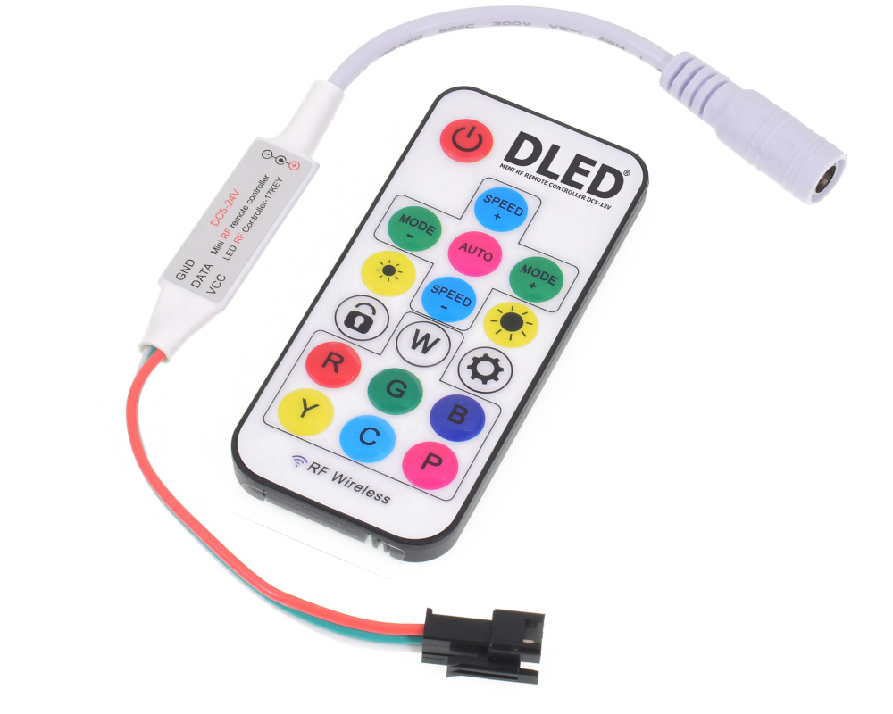 Контроллер адресной светодиодной ленты с пультом DLED MINI 19 программ, 328 комбинаций. (1шт.) для лент #1