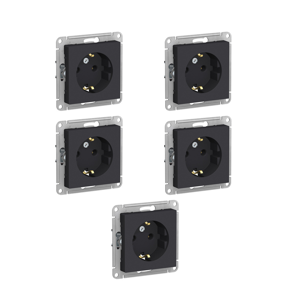 Розетка Schneider Electric AtlasDesign (Атлас Дизайн) Карбон с ...