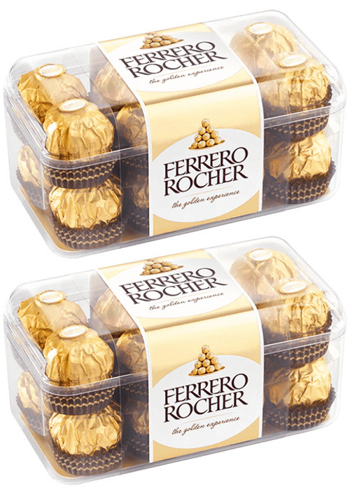 Конфеты хрустящие Ferrero Rocher 200г х 2шт, из молочного шоколада, с начинкой из крема и лесного ореха #1