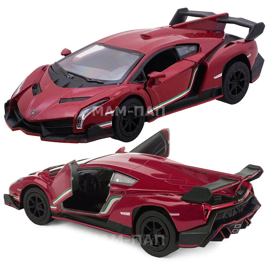 Машинка металлическая Kinsmart 1:36 Lamborghini Veneno 5367DKT инерционная, двери  открываются / Бордовый - купить с доставкой по выгодным ценам в  интернет-магазине OZON (552084414)