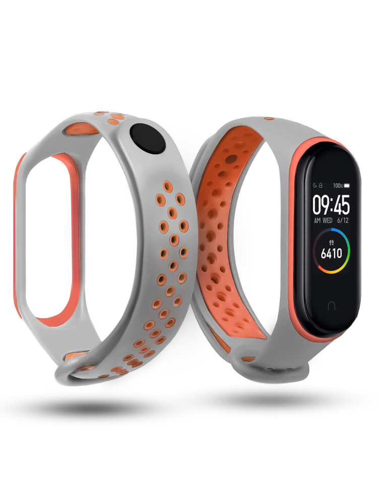 Ремешок для фитнес-браслета Xiaomi Mi Band 3 и Mi Band 4 силиконовый с перфорацией  #1