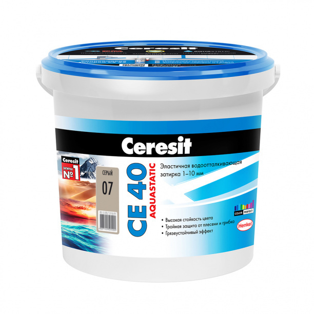 Затирка Ceresit CE 40 1-10 мм серая 1 кг #1