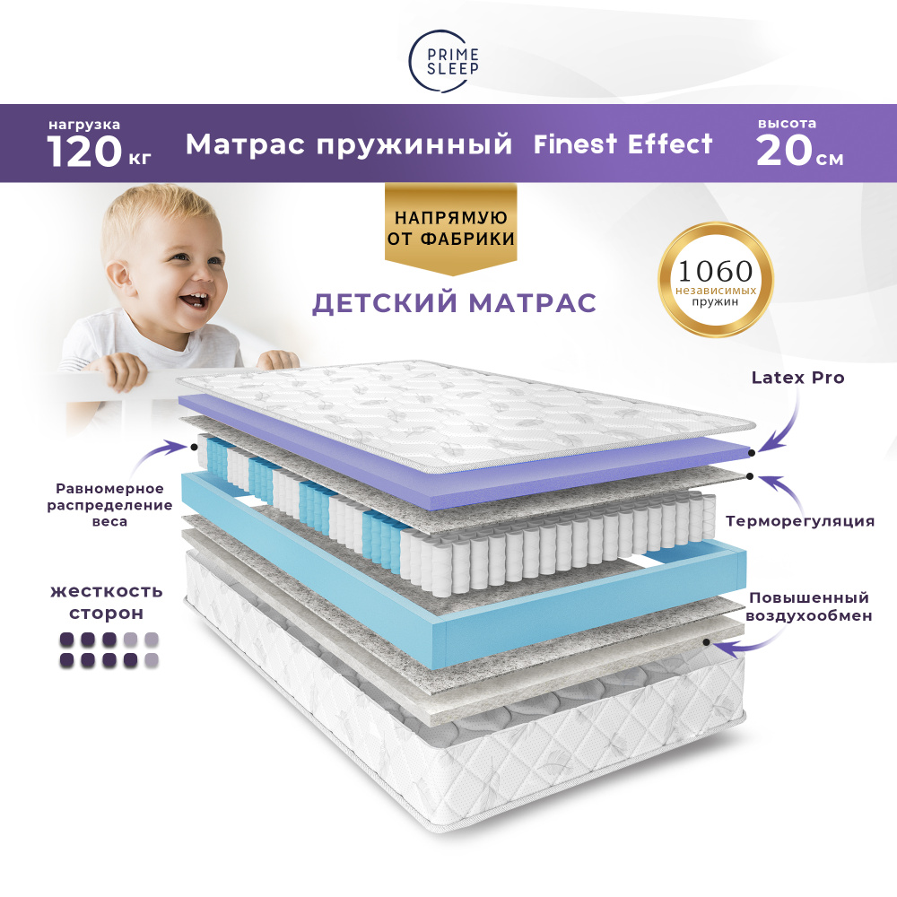 PRIME SLEEP Матрас Finest Effect, Независимые пружины, 80х180 см #1