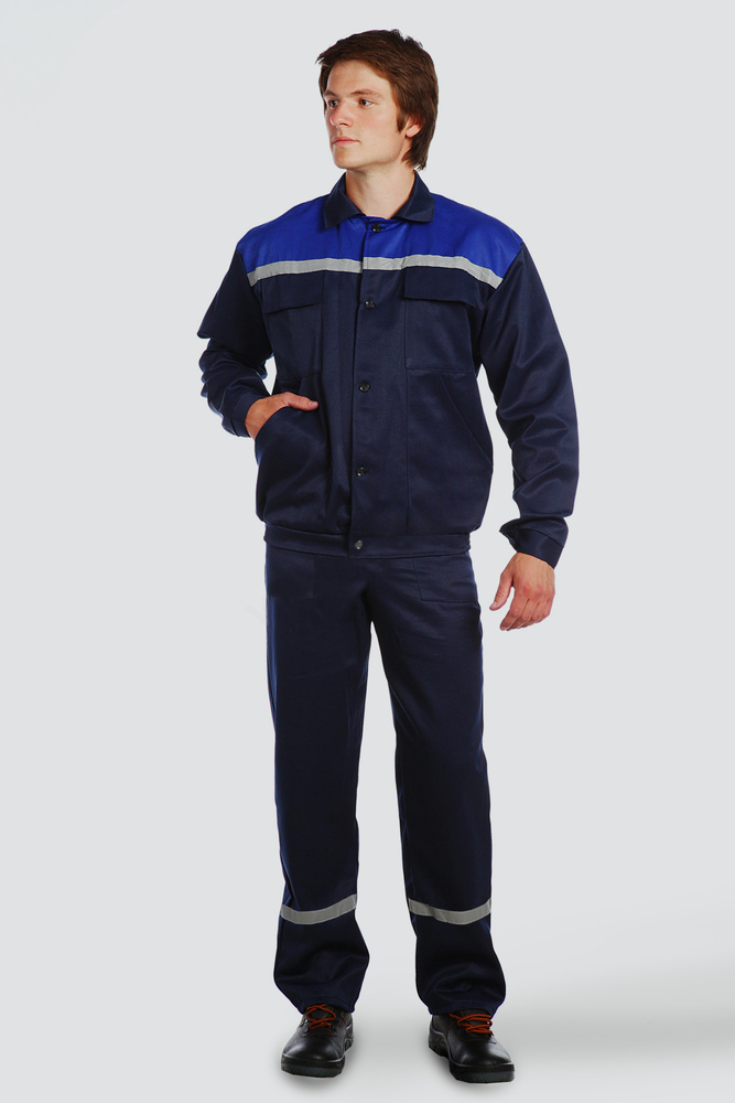 Костюм рабочий мужской Техник-2 СОП п/к, т.синий/васильковый (64-66 ...