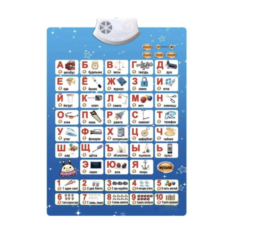 Плакат АЗБУКА / Звуковой плакат / Плакат для детей со звуком / Детский ...