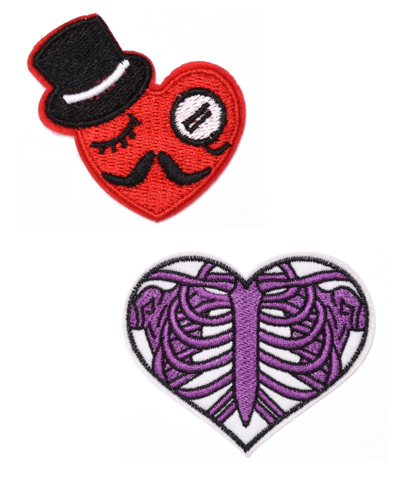 Нашивки на одежду сердце в шляпе 1 заплатка термонашивки - купить с ...