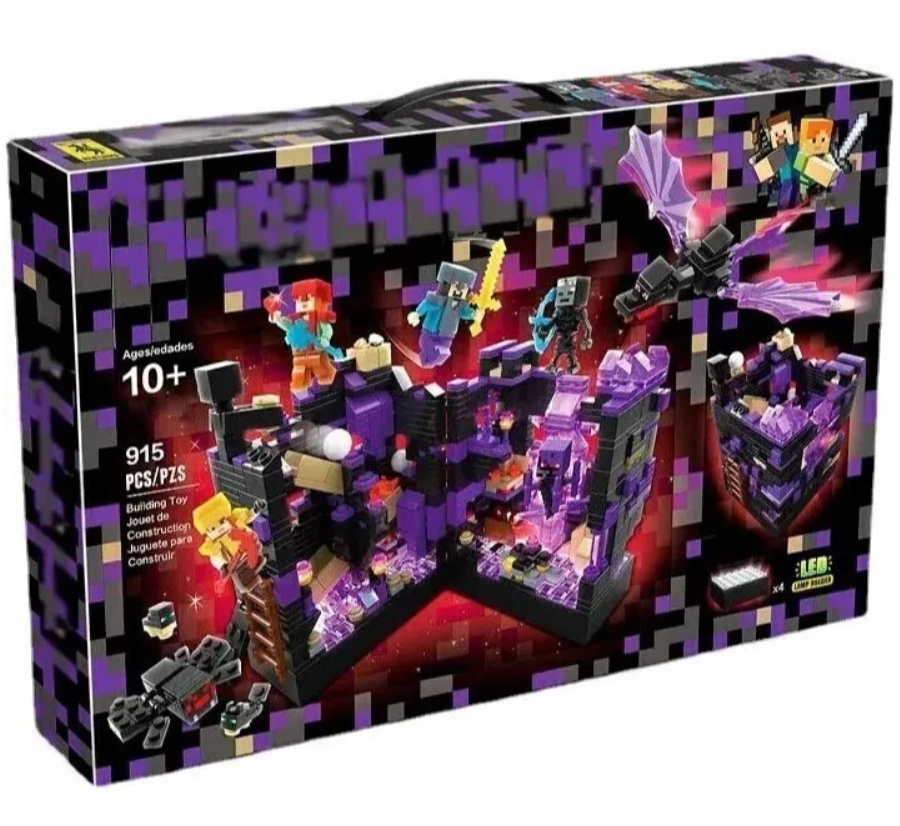 Конструктор Майнкрафт Сражение за черную крепость светящийся с LED ...