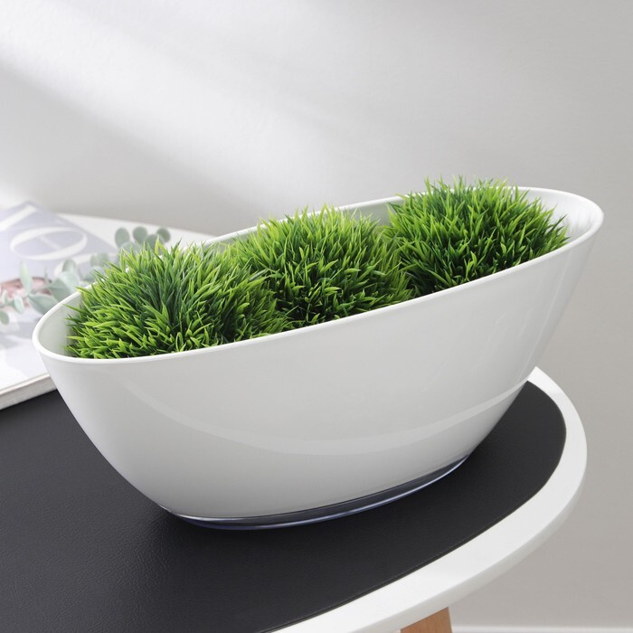 Горшок с поддоном "Лодочка", 3 л, цвет белый - купить с доставкой по ...