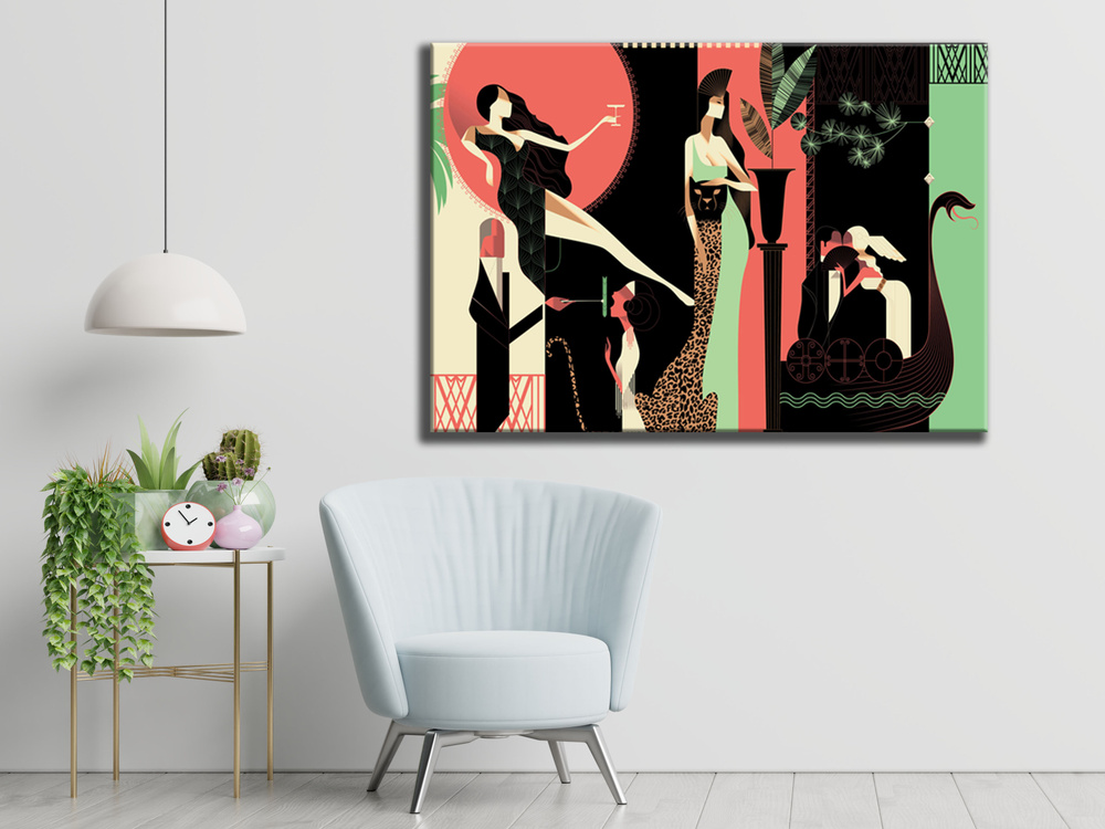 Картина на холсте для интерьера на стену - Мэдс Берг художник, арт-деко, 40х60 - купить по низкой цене в интернет-магазине OZON (785973321)