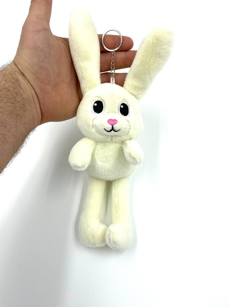 Белый зайка брелок мягкая игрушка - купить с доставкой по выгодным ...