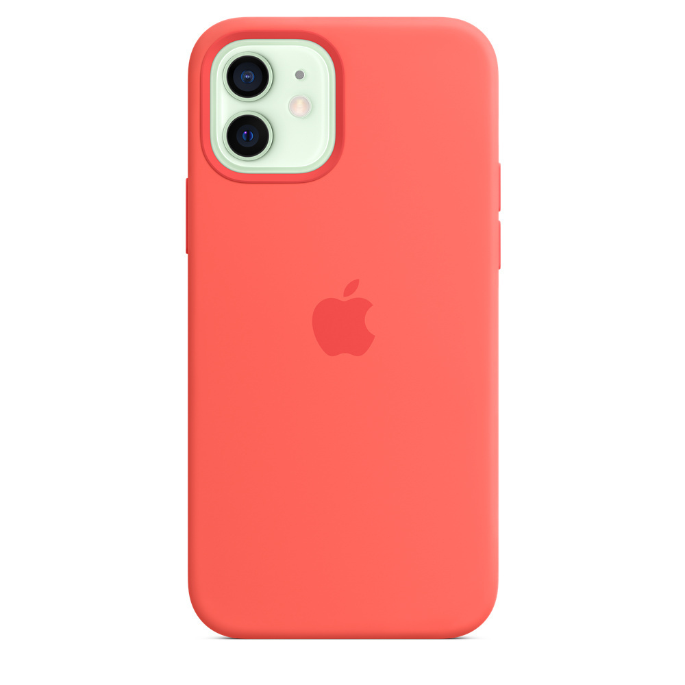 Чехол силиконовый МagSafe для iPhone 12 / 12 Pro / Анимация NFC / Айфон 12 / 12 Про / Pink Citrus / Коралловый #1