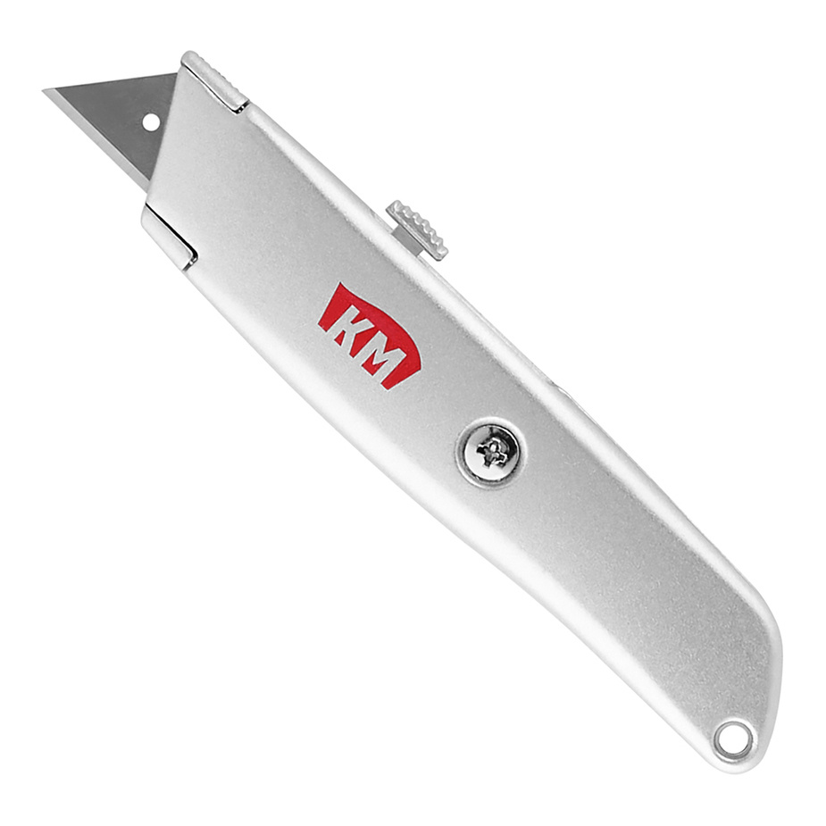Нож строительный КМ 19 мм с трапециевидным выдвижным лезвием .