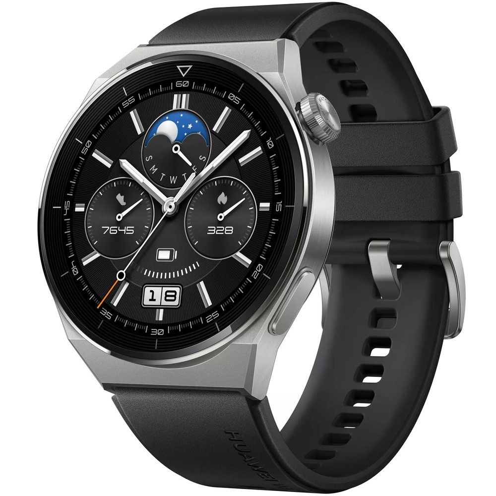 Купить смарт-часы HUAWEI Watch GT 3 Pro, корпус титан, ремешок  фторэластомер, экран 1.32