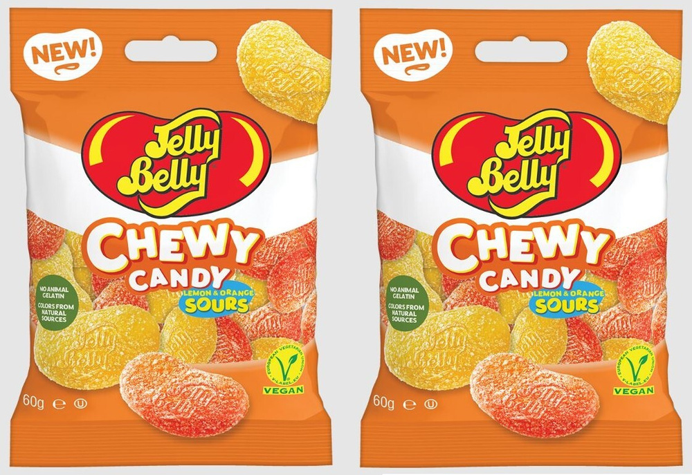 Jelly Belly, Драже жевательное кислый апельсин и лимон, 2 шт. по 60 г.  #1