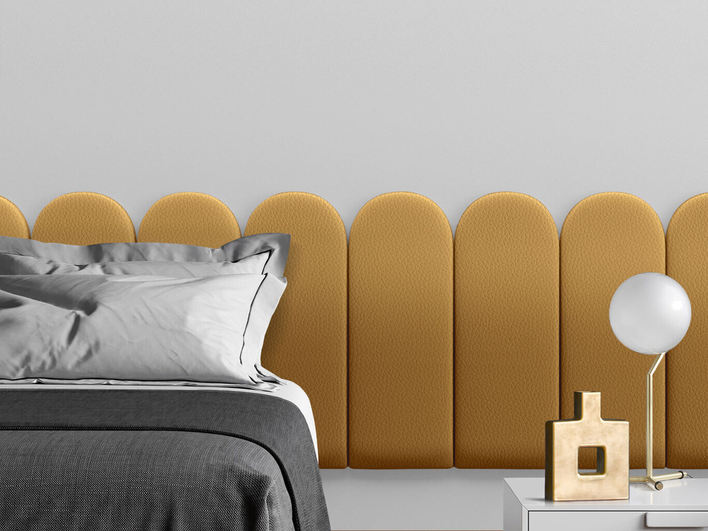 Мягкое изголовье кровати Eco Leather Gold 30х60R см 2 шт. #1