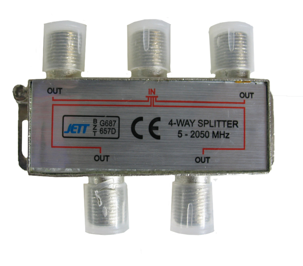Антенный разветвитель телевизионного сигнала F-типа, 4 выхода с ...