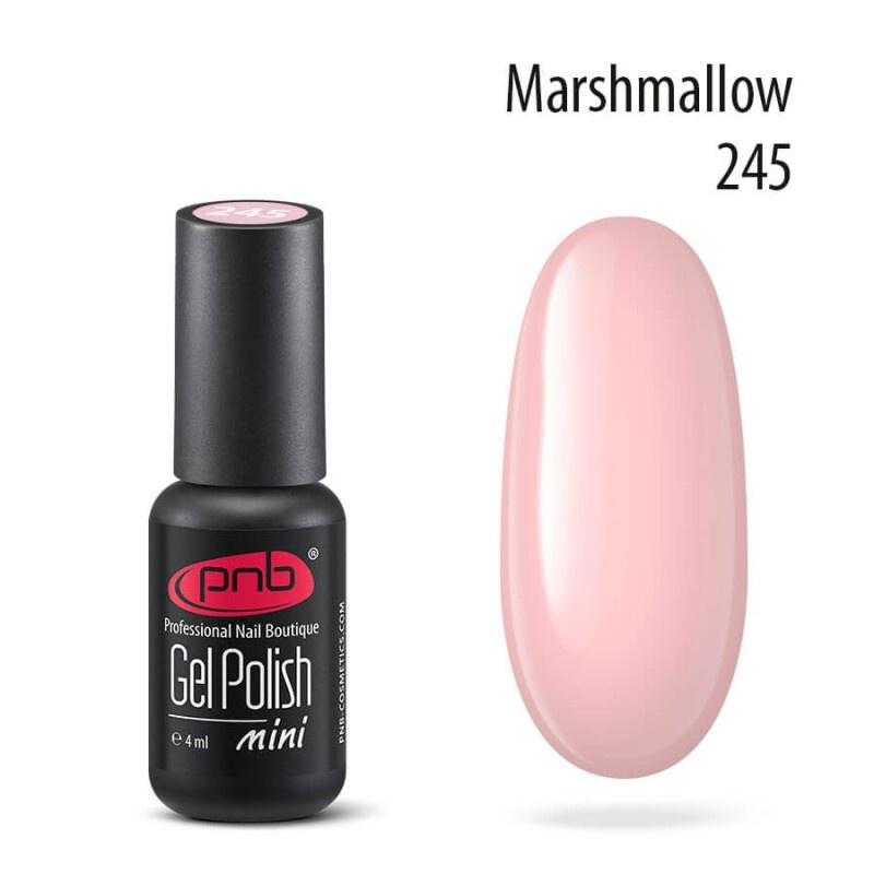 Гель лак для ногтей PNB Gel Polish UV/LED 245 покрытие для маникюра и педикюра глянцевый marshmallow #1