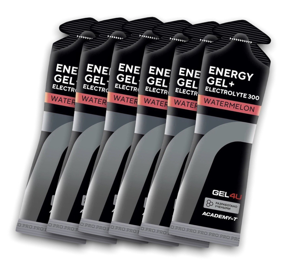 Энергетический гель с электролитами Energy gel Electrolyte GEL4U, вкус Арбуз, 60 мл. 6шт.  #1