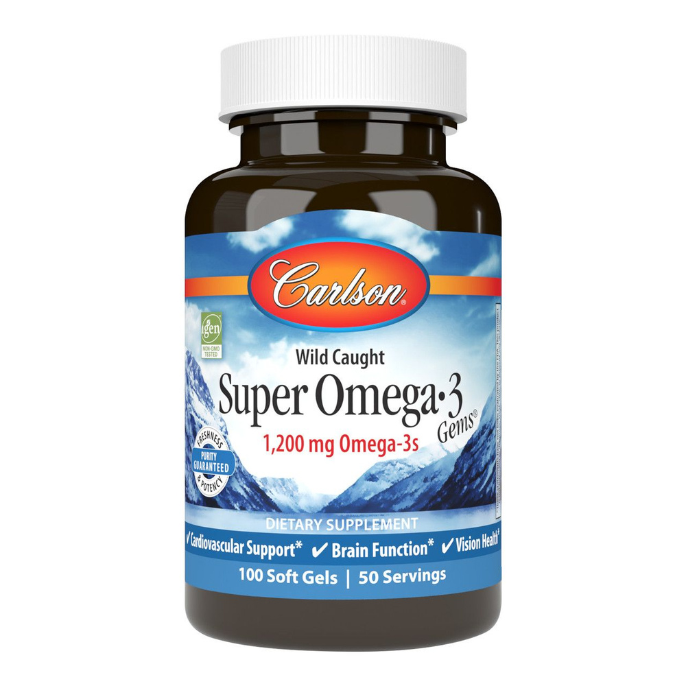 Carlson Labs Super Omega-3 Gems 1200мг Омега 3 / рыбий жир( Супер Омега ...