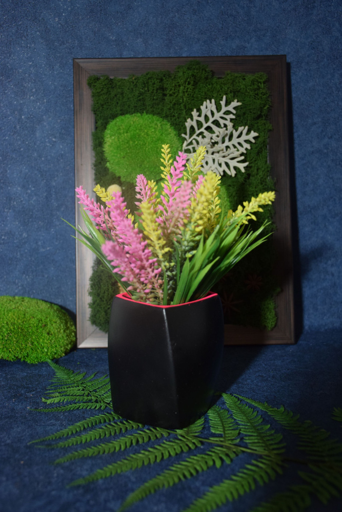 Купить Искусственные цветы, растения, букет, композиция в стильной вазе ...