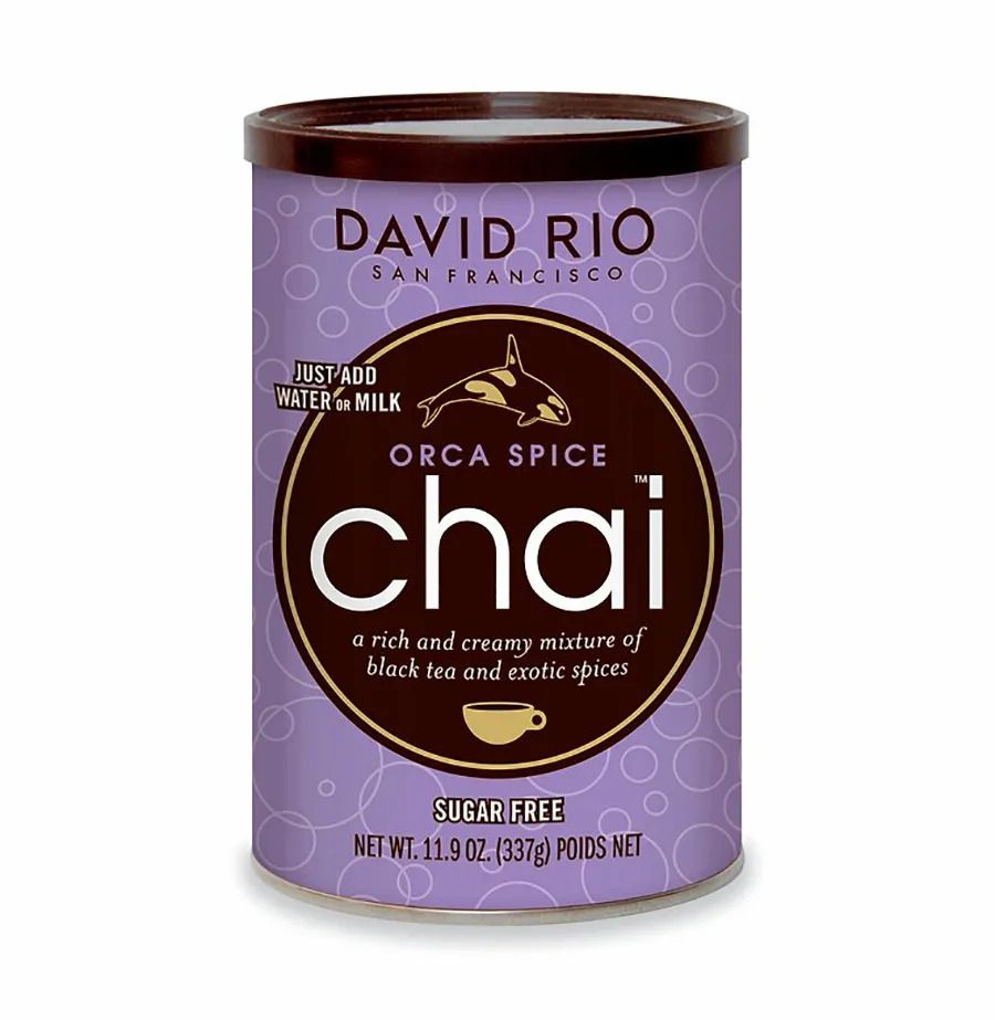 Пряный черный чай латте David Rio/Дэвид Рио Chai Orca Spice с  сахарозаменителем (сукралоза) (со специями: кардамон, корица, имбирь и  гвоздика), без ...