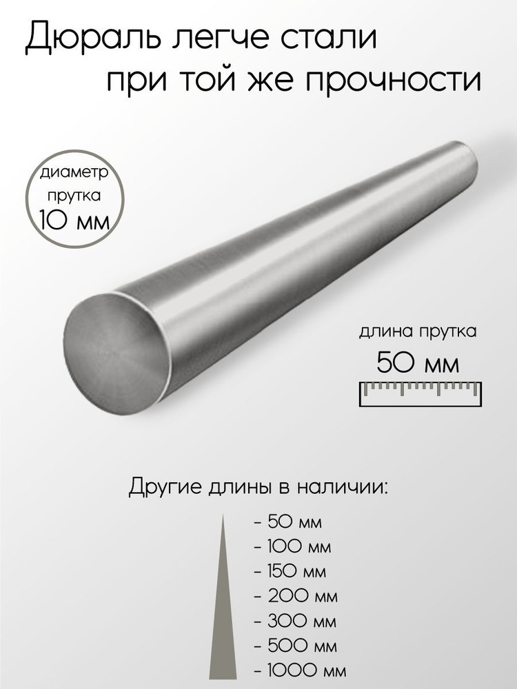 Алюминий дюраль Д16Т пруток диаметр 10 мм 10x50 мм - купить с доставкой ...