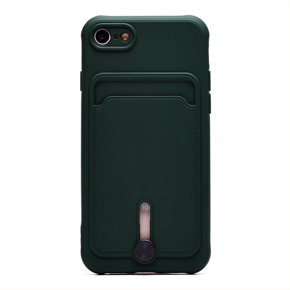 Чехол для iPhone 7, 8, SE 2020, SE 2022 силиконовый с картхолдером №4 <темно-зеленый> #1