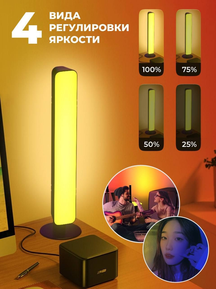 Купить Динамическая светодиодная rgb настольная подсветка с пультом ...