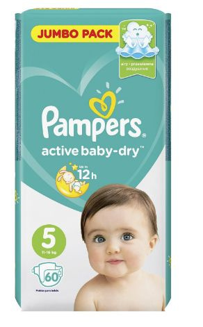 Pampers Подгузники Active Baby-Dry, 11 - 16 кг, размер 5, 60 шт. в уп. #1