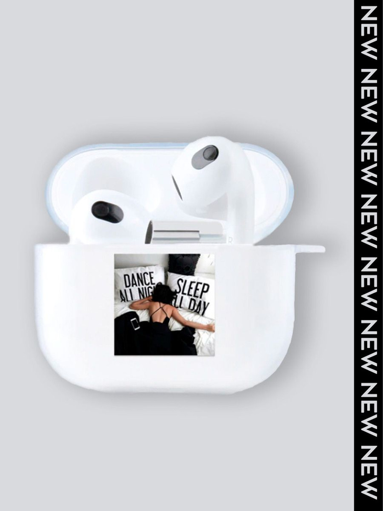 Чехол силиконовый прозрачный на AirPods 3 поколения, минимализм ...