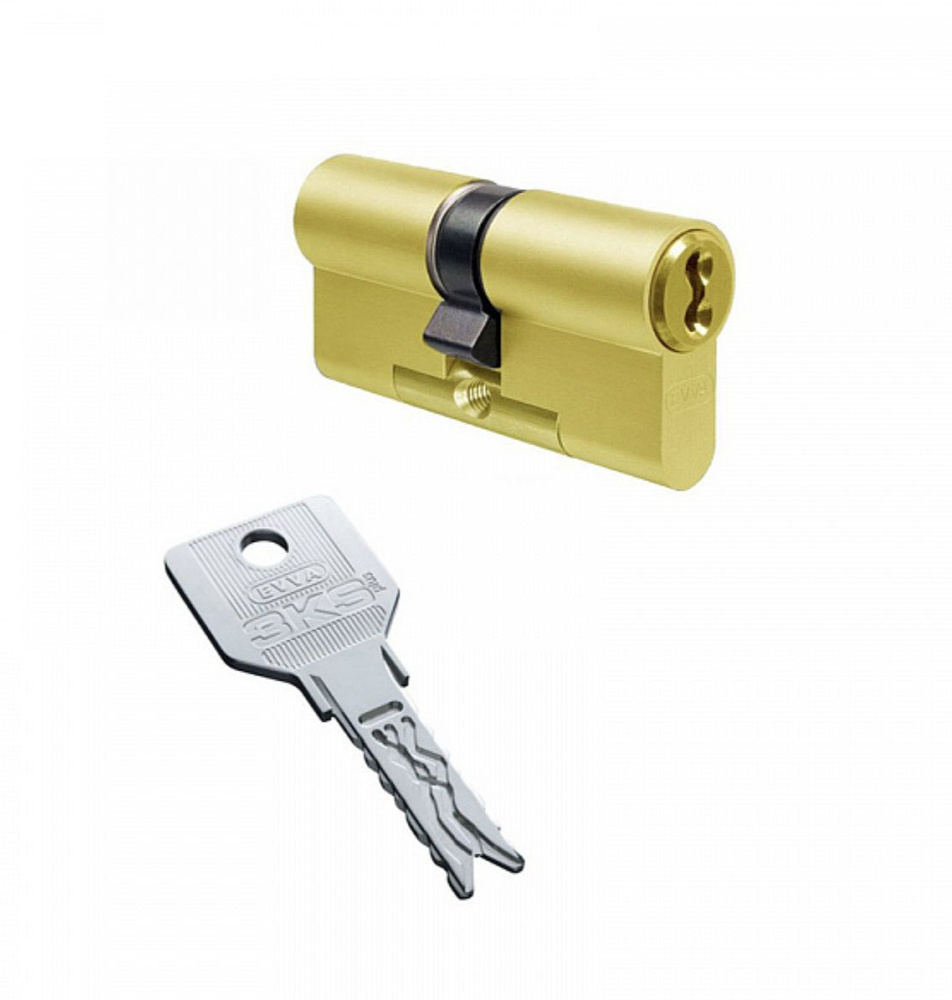 Цилиндровый механизм EVVA 3KS 62 mm 31x46 ключ-ключ золото #1