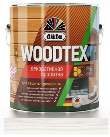 Пропитка декоративная для защиты древесины алкидная Dufa Woodtex белая 0,9 л.  #1