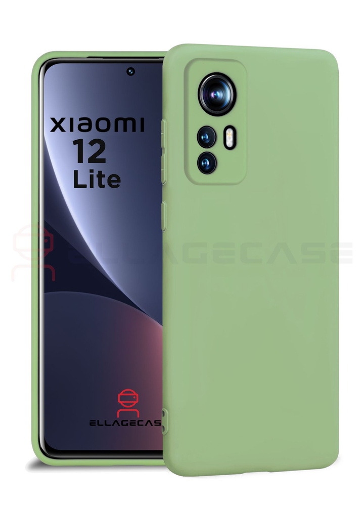 Силиконовый чехол для Xiaomi 12 Lite, (Сяоми, Ксиаоми) ELLAGECASE матовый, Светло-зеленый #1