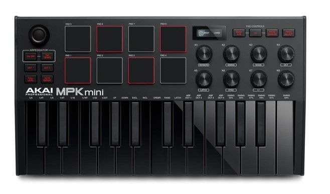 AKAI PRO MPK MINI MK3 B миди клавиатура с уменьшенными клавишами, цвет черный  #1