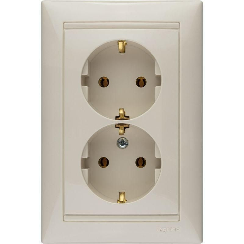 Розетка 2-м СП Valena 16А IP20 2х2P+E с заземл. немецк. стандарт в ...