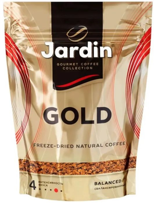 Кофе растворимый JARDIN Gold 150 г, ЖАРДИН Голд, сублимированный, мягкая упаковка  #1
